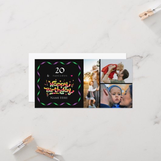 20誕生日For Someone素晴らしいカスタム写真 (正面/裏面インサイチュ)