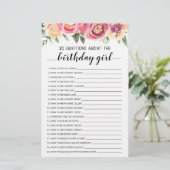 20質問について誕生日女の子の編集可能ゲーム (スタンド正面)