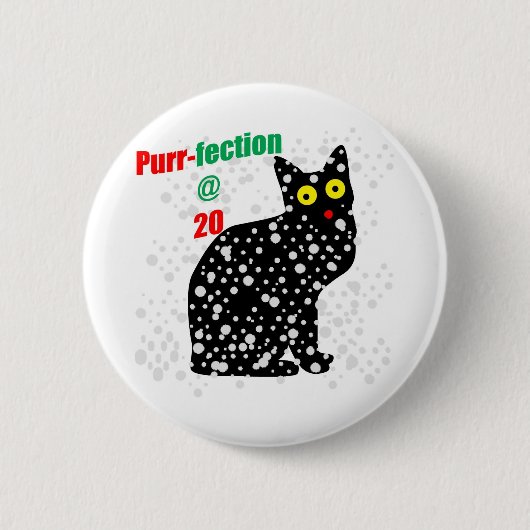 20雪猫ののどを鳴らす音fection 缶バッジ (正面)