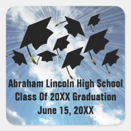 20飛んでいるXXの卒業帽子クラス スクエアシール