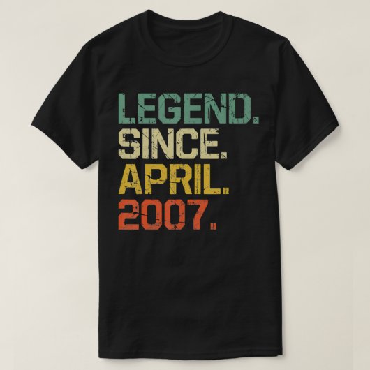 200おもしろい年4月から15歳のヴィンテージ伝説 Tシャツ (デザイン正面)