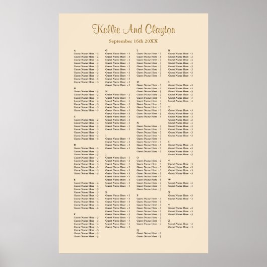 200シャンパン結婚の座席表 ポスター (正面)