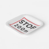 200ストップm道路標識交通安全警告確保 ペーパープレート (傾斜あり)