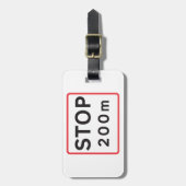 200ストップm道路標識交通安全警告確保 ラゲッジタグ (正面縦)