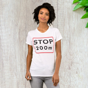 200ストップm道路標識交通安全警告確保 tシャツ