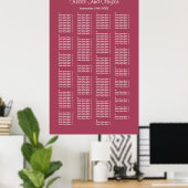 200ブルゴーニュシンプルー結婚の座席表 ポスター (ホームオフィス)