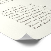 200人用アルファベット順座席表（24 x 36インチ） ポスター (角)