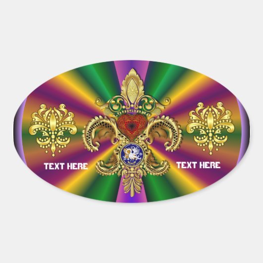 200年マルディグラスビューヒント50色 楕円形シール (正面)