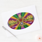 200年マルディグラスビューヒント50色 楕円形シール (封筒)