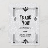 200年代アールデコ結婚サンキューカード サンキューカード (正面/裏面)