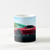 2000のスポーツカーの白いクラシックコーヒーマグ コーヒーマグカップ (中央)