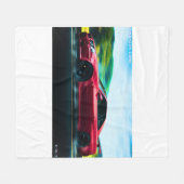 2000のスポーツカーフリースブランケット フリースブランケット (正面(横))