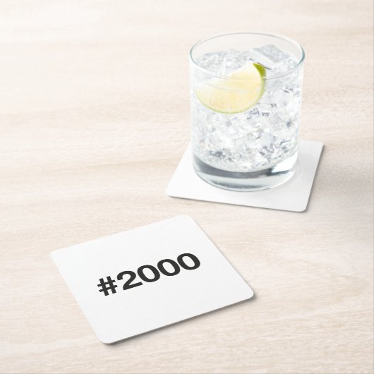 2000ハッシュタグ25誕生日記念日 スクエアペーパーコースター (インサイチュ)