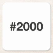 2000ハッシュタグ25誕生日記念日 スクエアペーパーコースター (正面)