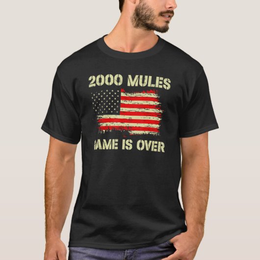 2000ムレスゲームは公正な選挙の米国国旗を超えている Tシャツ (正面)