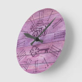 2000ヴィンテージアクリル製壁時計 ラウンド壁時計 (傾斜)