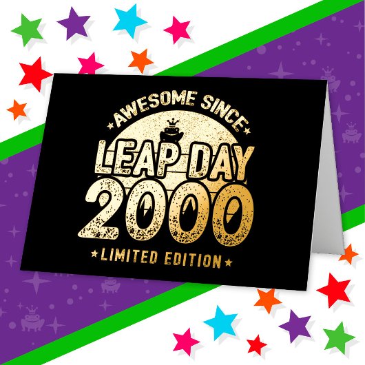 2000年うるう年2月29日生まれのあなたへ 箔グリーティングカード