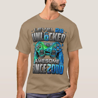 2000年からすごい レベル26アンロック 26歳の誕生日 Tシャツ