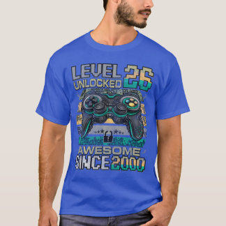 2000年からすごい Level 26 アンロックド 26歳の誕生日 Tシャツ