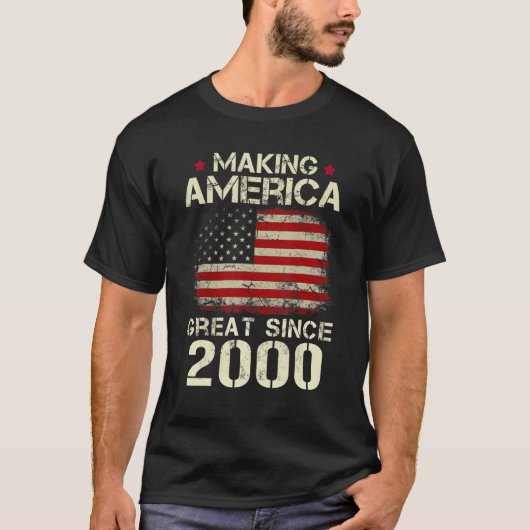 2000年から素晴らしアメリカにヴィンテージプレゼント23位 Tシャツ (正面)