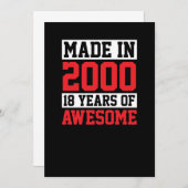 2000年に制作、18年分のすばらしい誕生日 招待状 (正面/裏面)