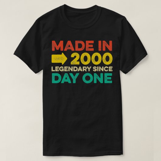 2000年に22歳の男生まれ女が誕生に贈る Tシャツ (デザイン正面)