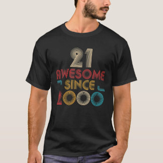 2000年ギフト素晴らし以来21歳の誕生日レトロ Tシャツ