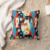 2000年モダン半の猫の抽象芸術 クッション (ブランケット)