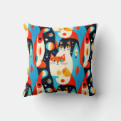 2000年モダン半の猫の抽象芸術 クッション (裏面)