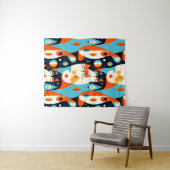 2000年モダン半の猫の抽象芸術 タペストリー (インサイチュ(横))