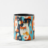 2000年モダン半の猫の抽象芸術 マグカップ (中央)