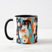 2000年モダン半の猫の抽象芸術 マグカップ (左)