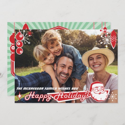 2000年モダン半の2面の休日のフォトカード シーズンカード (正面/裏面)