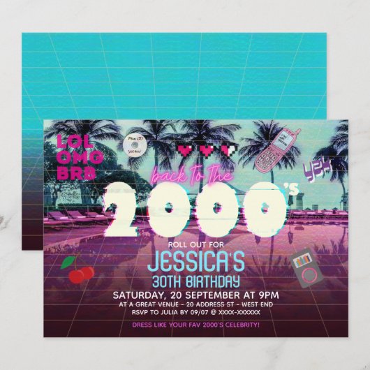 2000年代のパーティの招待状 招待状 (正面/裏面)