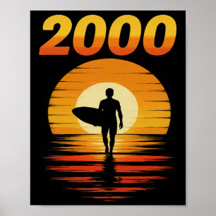 2000年代のレトロサーフィン ヴィンテージサンセット 90年代スタイル ポスター