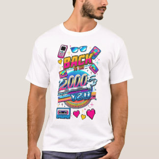 2000年代へ戻ろう レトロデザイン ビンテージ テーマパーティー Tシャツ