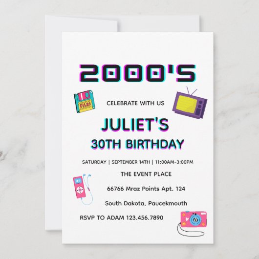 2000年代ソイレパーティー空白の30歳の誕生日 招待状 (正面)