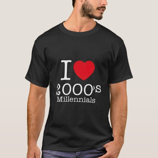 2000年代ミレニアル世代のイラスト Tシャツ (正面)