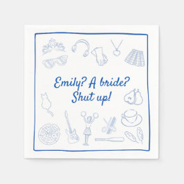 2000年代初頭のかわいいプリンセスバチェロレッテ カスタム スタンダードカクテルナプキン