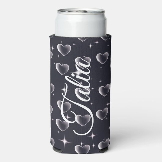 2000年代初頭の白黒ハート古美術 スリム缶クーラー (Seltzer裏面)