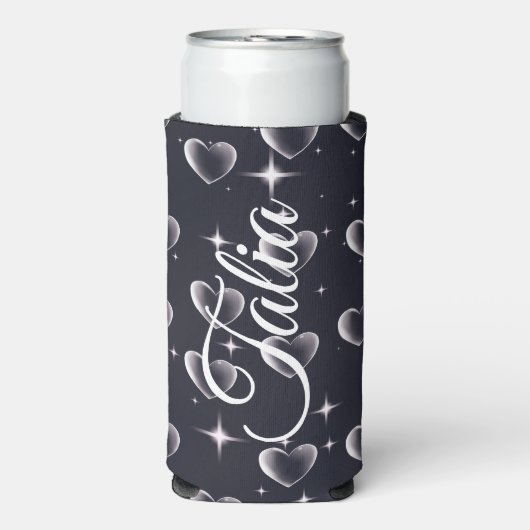 2000年代初頭の白黒ハート古美術 スリム缶クーラー (Seltzer正面)