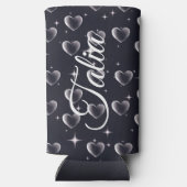 2000年代初頭の白黒ハート古美術 スリム缶クーラー (裏面)