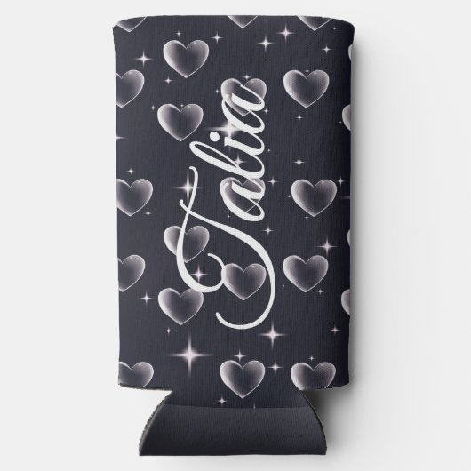 2000年代初頭の白黒ハート古美術 スリム缶クーラー (裏面)