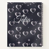 2000年代初頭の白黒ハート古美術 ノートブック (裏面)