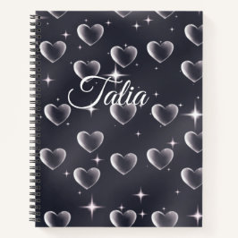 2000年代初頭の白黒ハート古美術 ノートブック