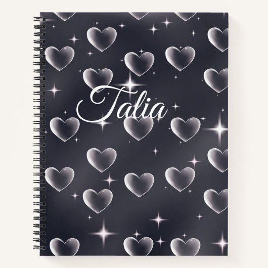 2000年代初頭の白黒ハート古美術 ノートブック (正面)