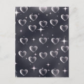 2000年代初頭の白黒ハート古美術 ポストカード (正面)