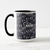 2000年代初頭の白黒ハート古美術 マグカップ (左)