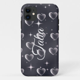 2000年代初頭の白黒ハート古美術 iPhone 11 ケース