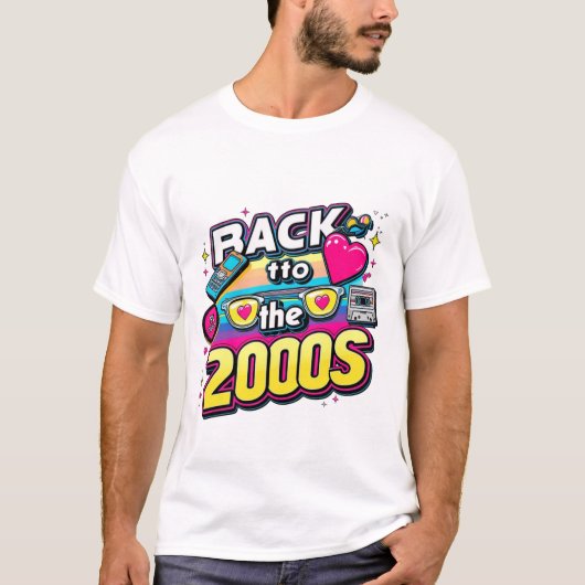 2000年代復古デザイン ビンテージ テーマパーティー Tシャツ (正面)
